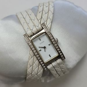 Guess double wrap woven leather dainty watch